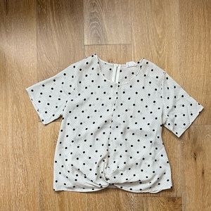 Cream polka dot shirt